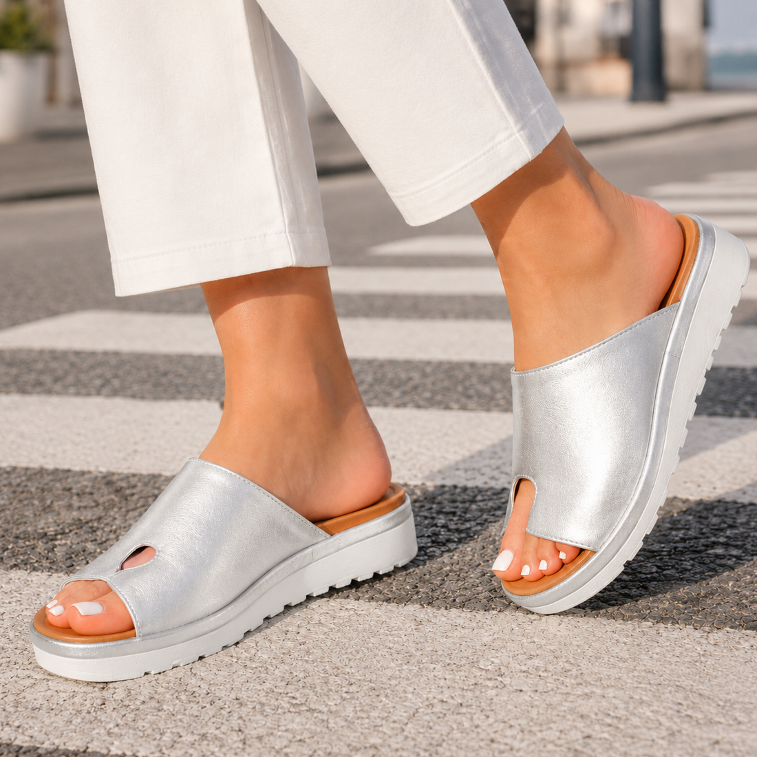 Antonini Platform Sandals - Silver
