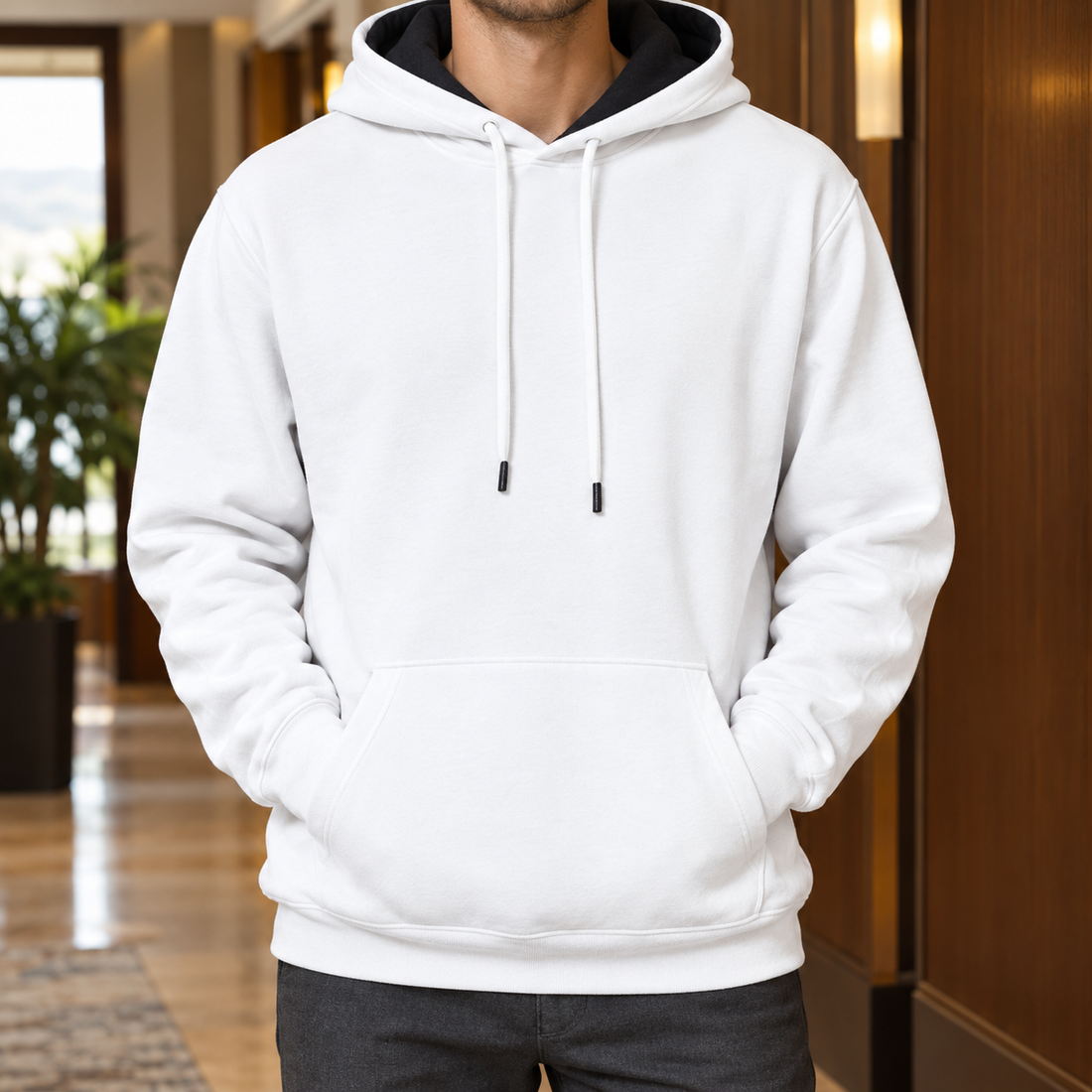 Vincent-Reid Contrast Hoodie - White