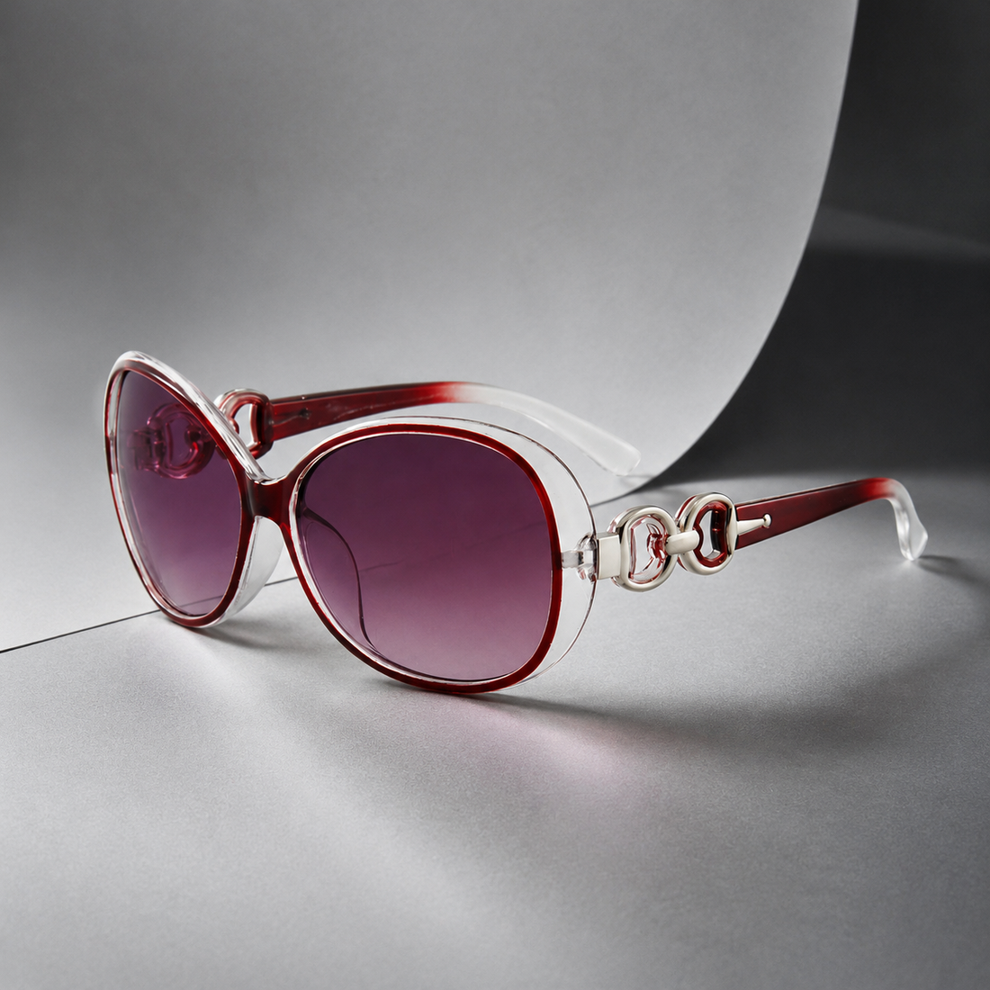 Octavia Link Sunglasses - Red Double Gray