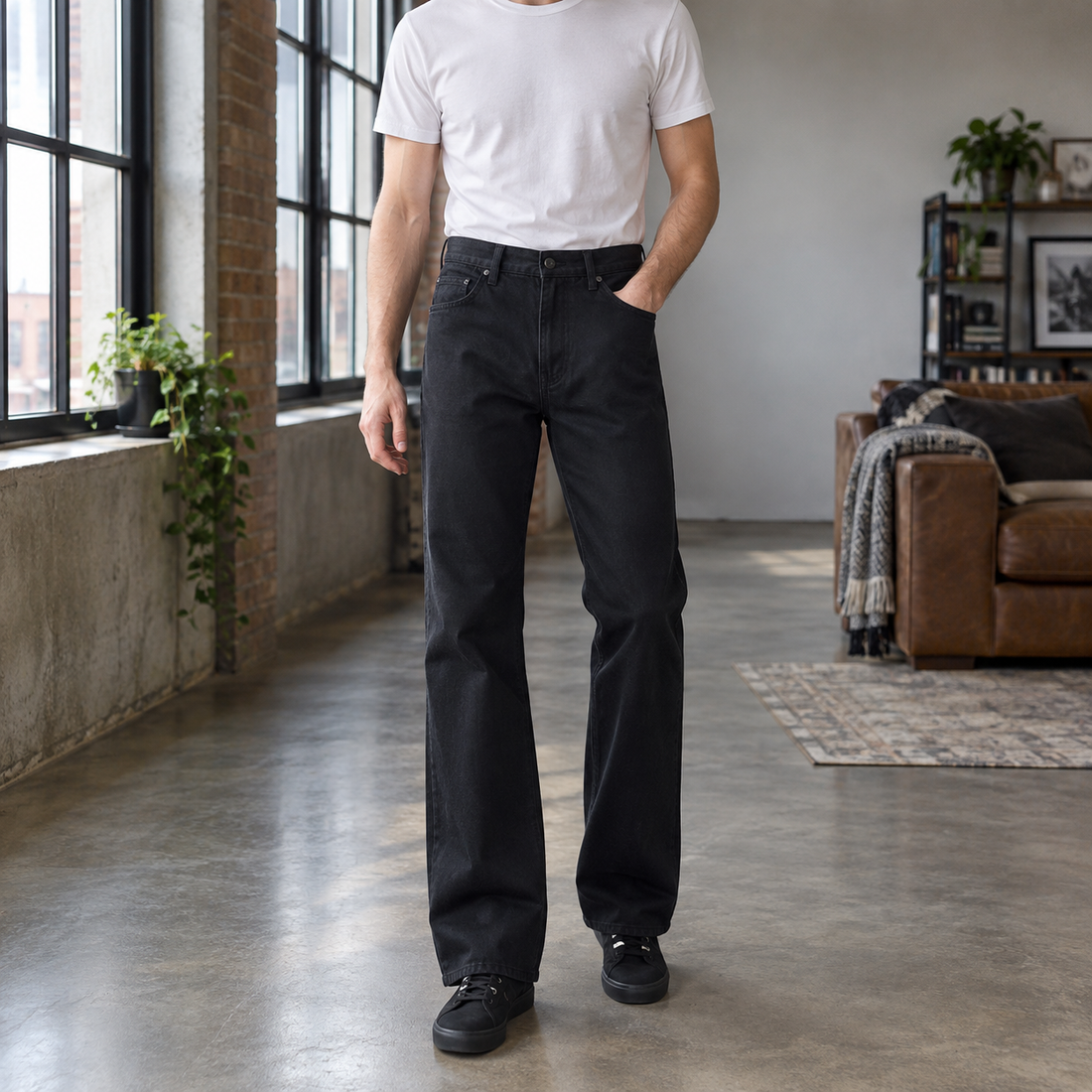 Christian-Grey Flared Jeans - Black