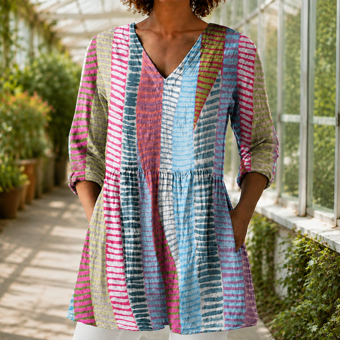 Tabitha-Claire V-Neck Tunic - Multicolor