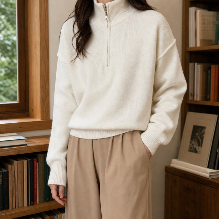 Avaline Half Zip Sweater