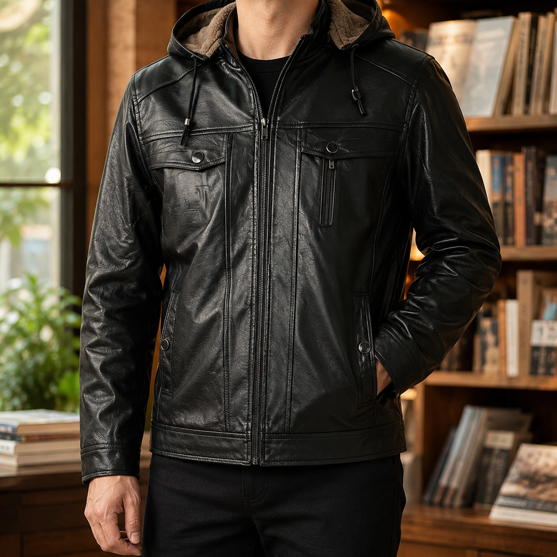Ancel Hooded Jacket - Black
