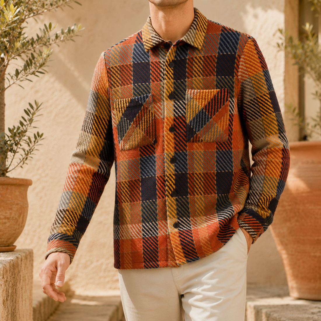 Donovan Pike Check Jacket - Orange Check