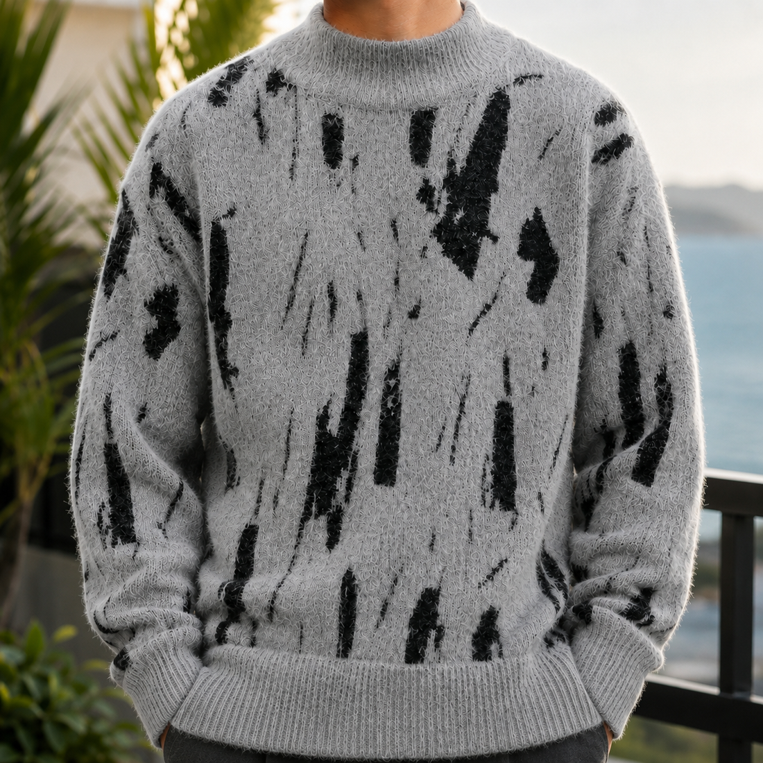 Julian Abstract Sweater - Gray