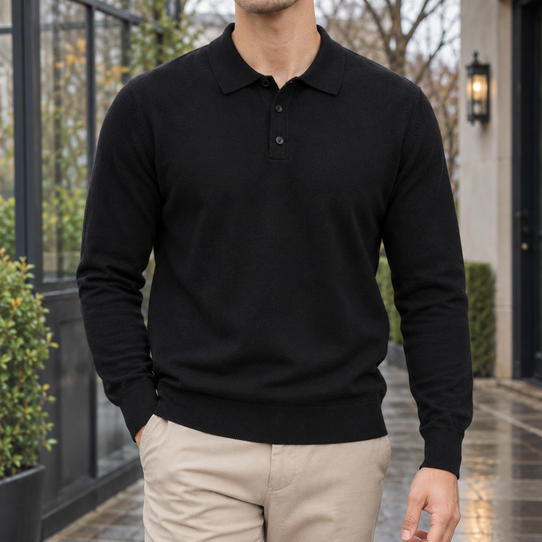 Otis-Stone Merino Sweater - Black