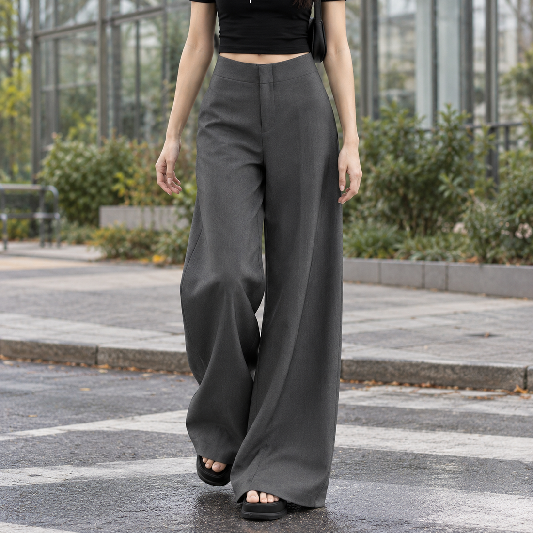 Magdalena-Claire Wide Leg Pants - Gray