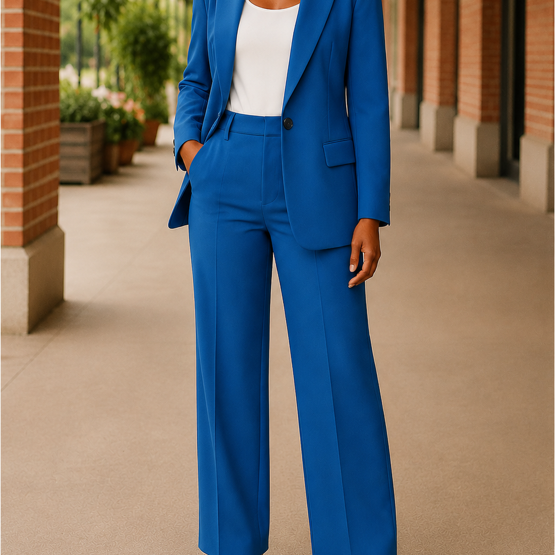 Elena-Rose Tailored Suit - Blue