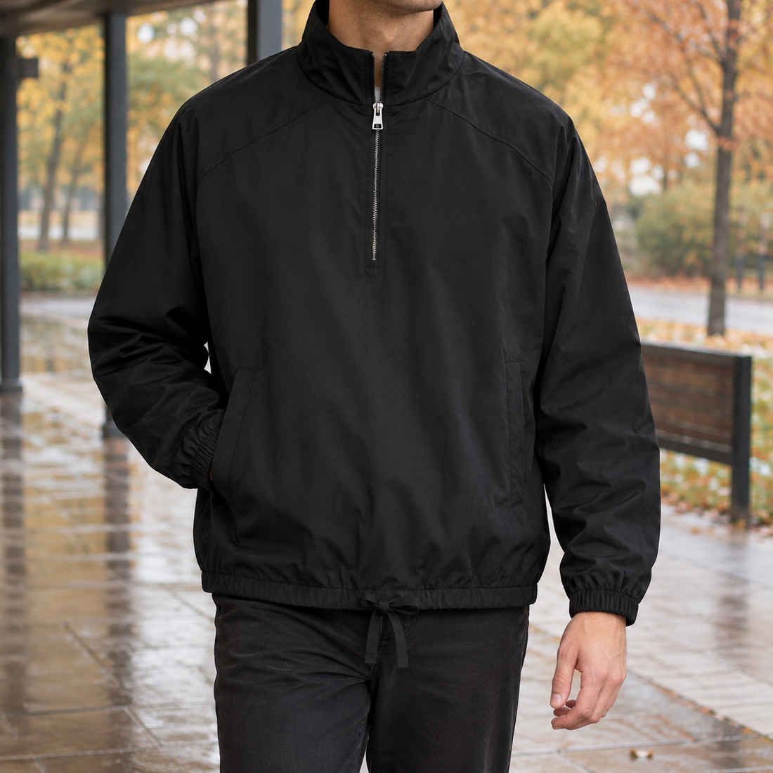 Lorcan-Flynn Half Zip Jacket - Black