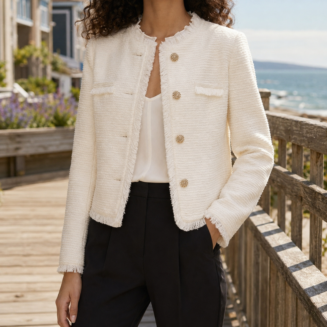 Calla Textured Jacket - Off White