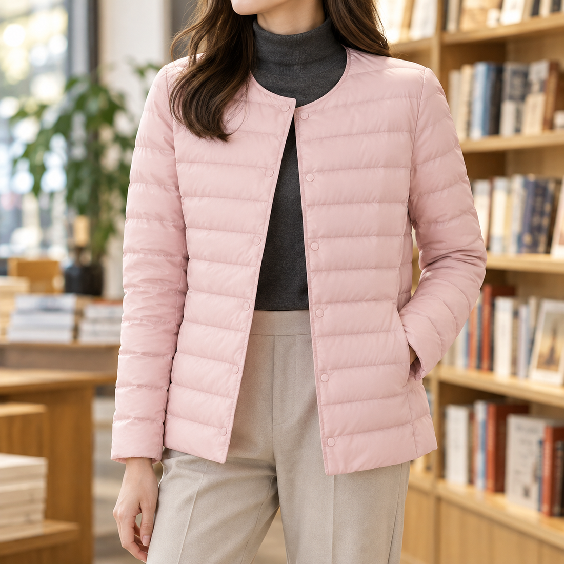 Ottilie-Mae Lightweight Down Jacket - Pink