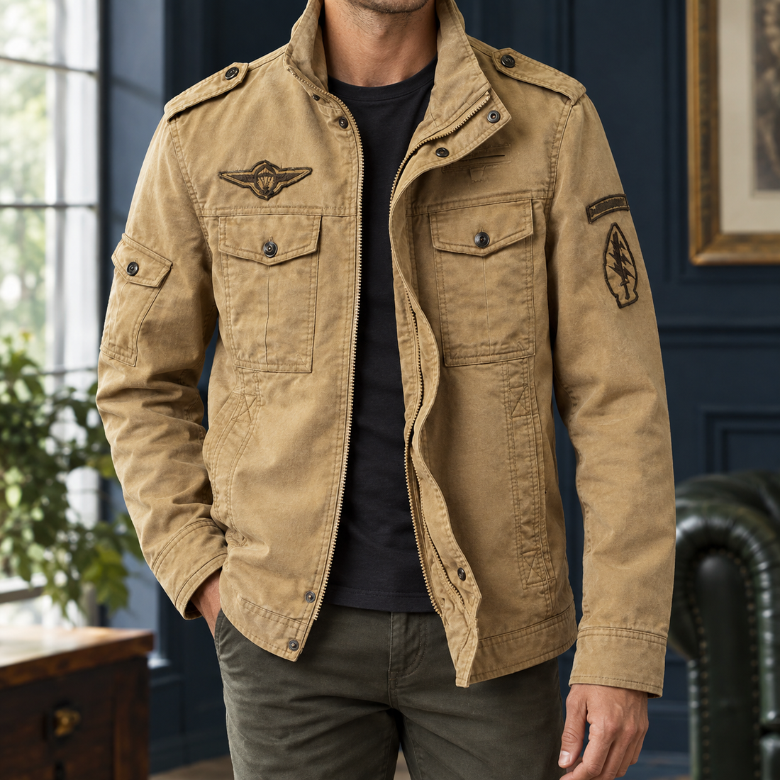 Eldric-West Utility Jacket - Khaki
