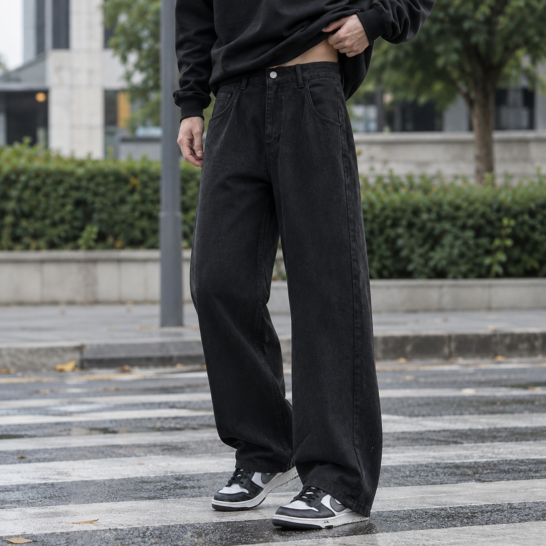 William-Dean Wide Leg Jeans - Black