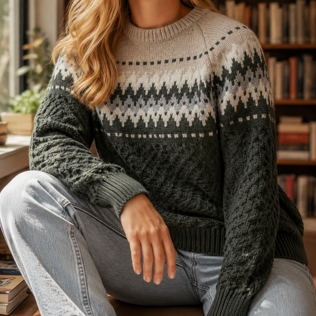Eleanor Merino Sweater - Army Green