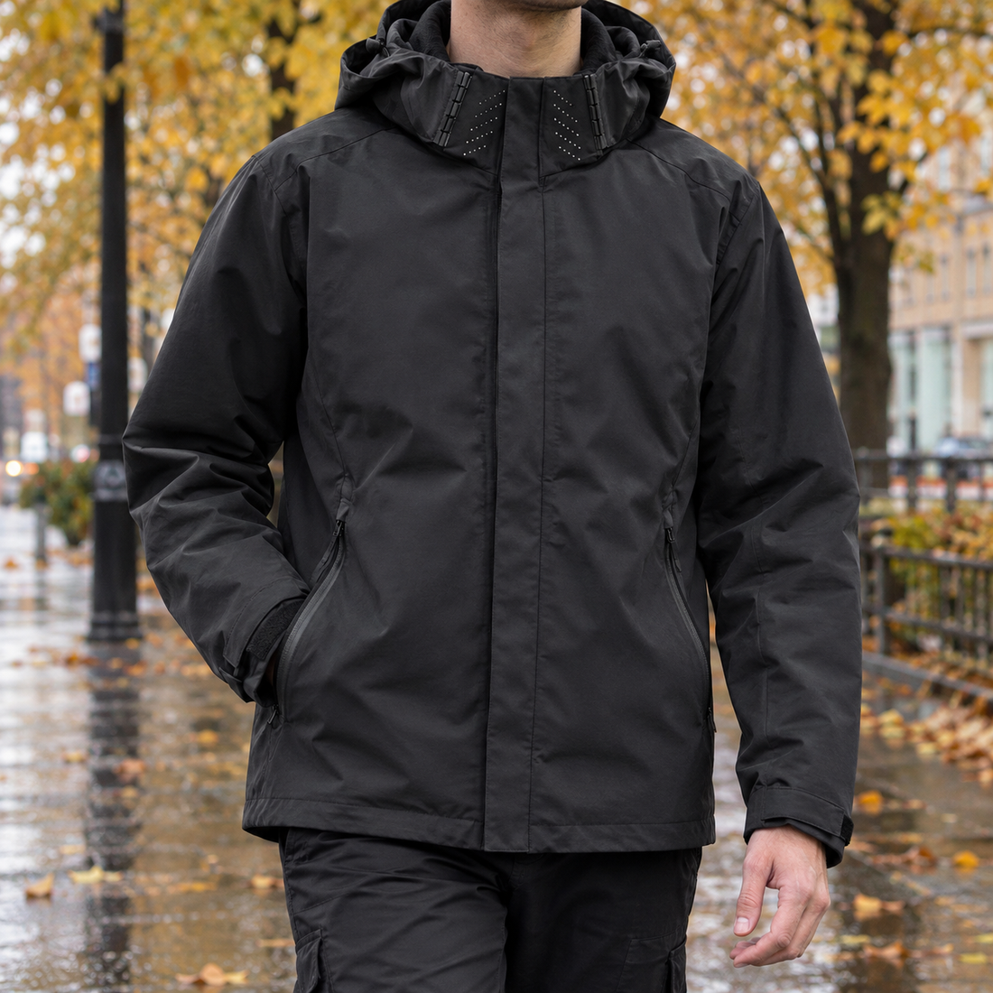 Amaury-Wren Hooded Zip Jacket - Black
