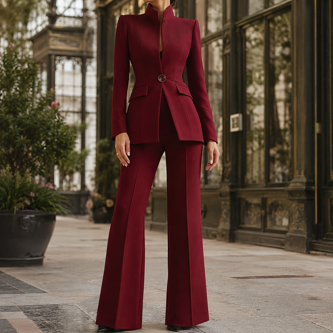 Phoebe Tailored Set - Red