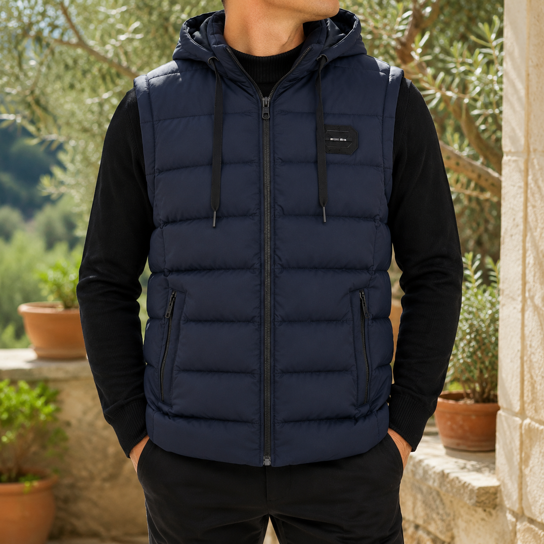 Octavian-Ellis Hooded Puffer Jacket - Navy
