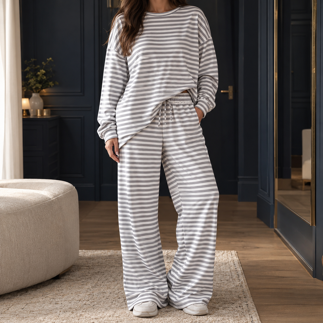 Rhea-Mae Relaxed Set - Gray - Same Day Delivery