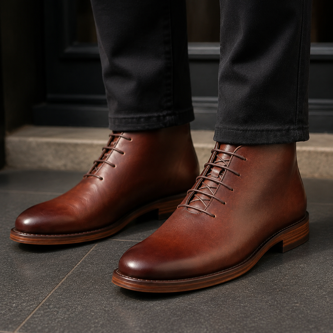 Dorian Leather Ankle Boots - Brown