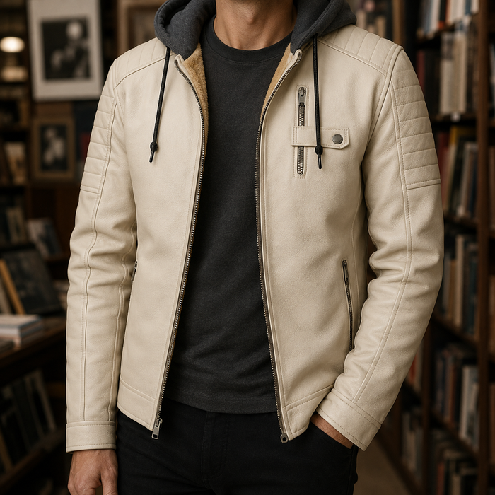 Harris-York Hooded Leather Jacket