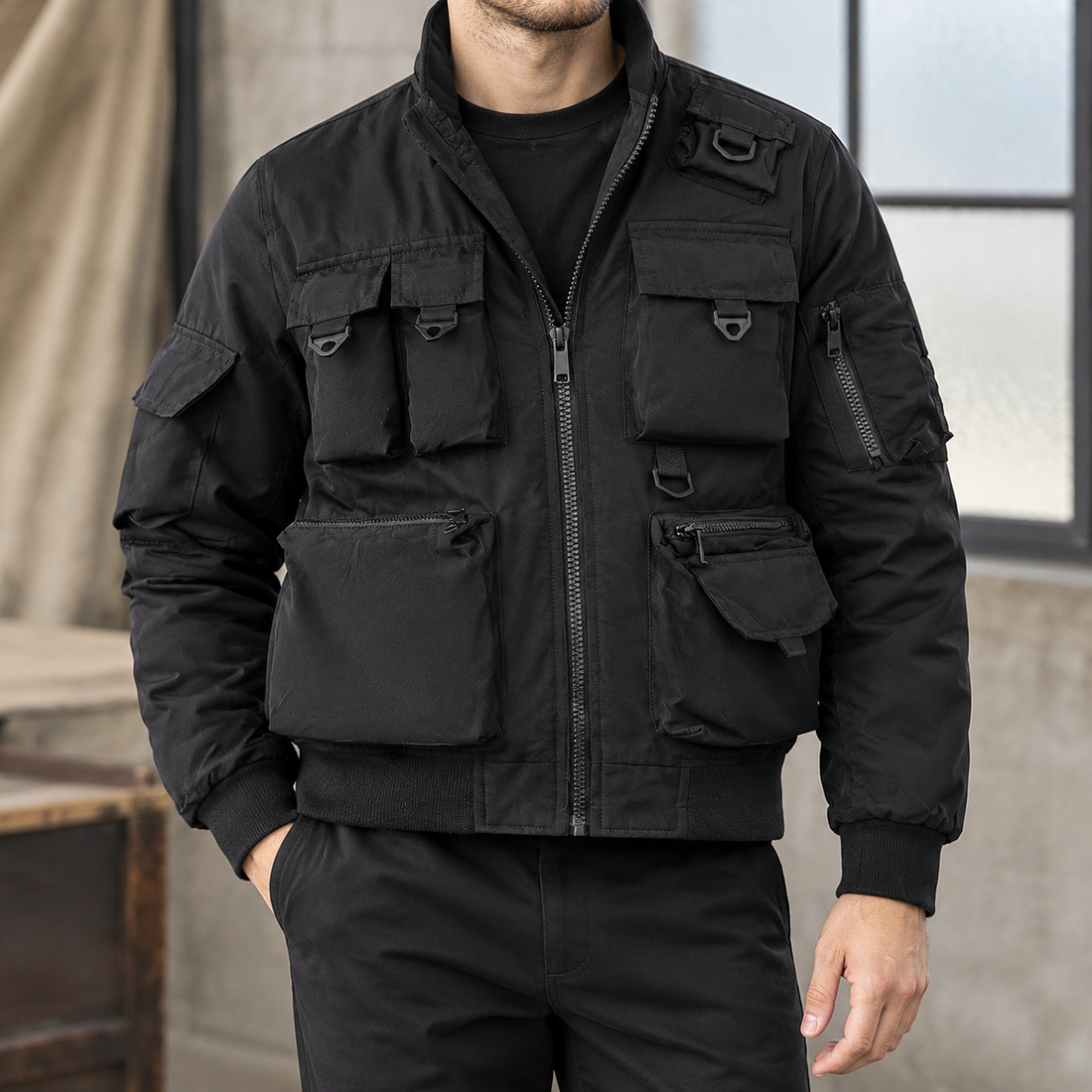 August-Wren Multi Pocket Jacket - Black