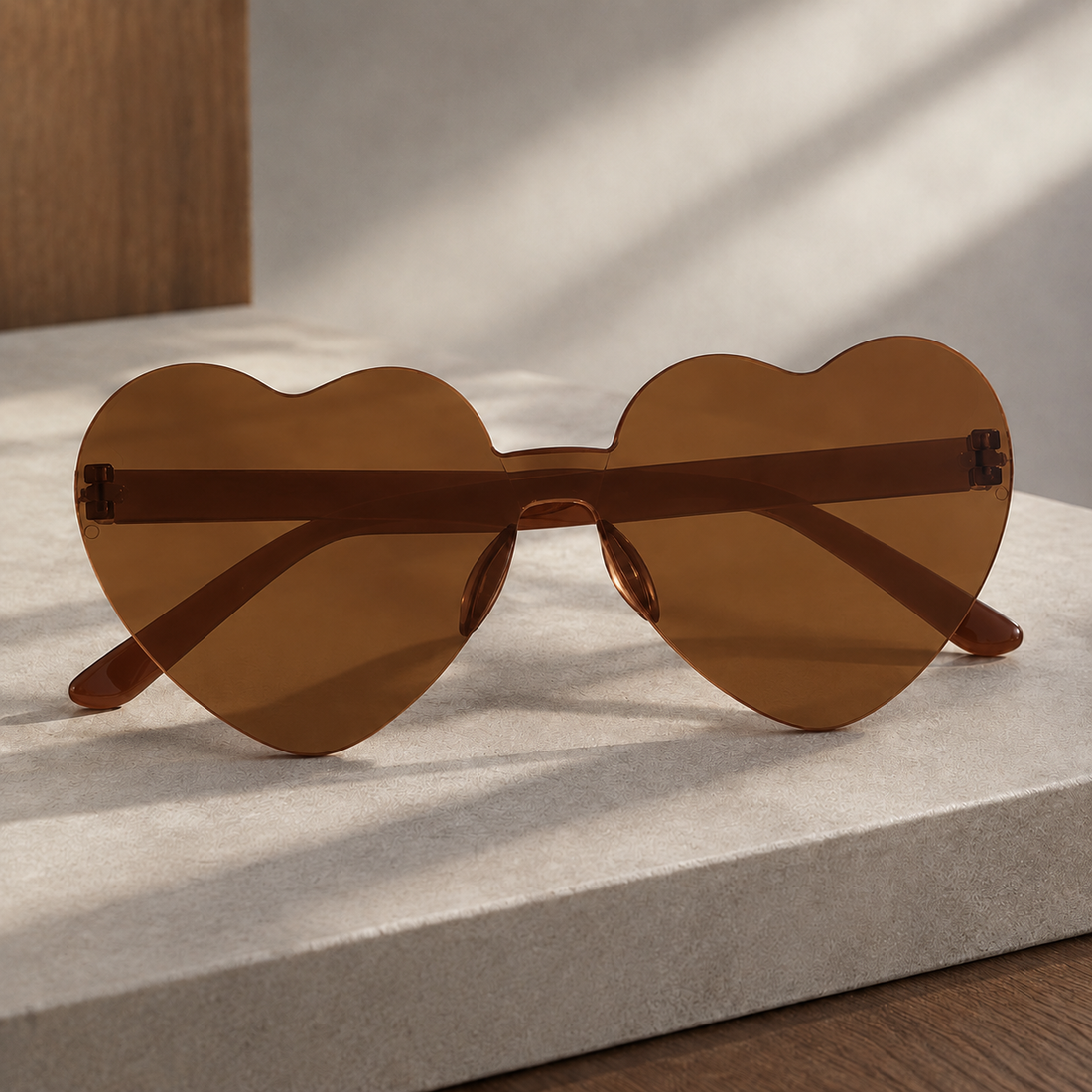 Clovis Heart Sunglasses - Brown