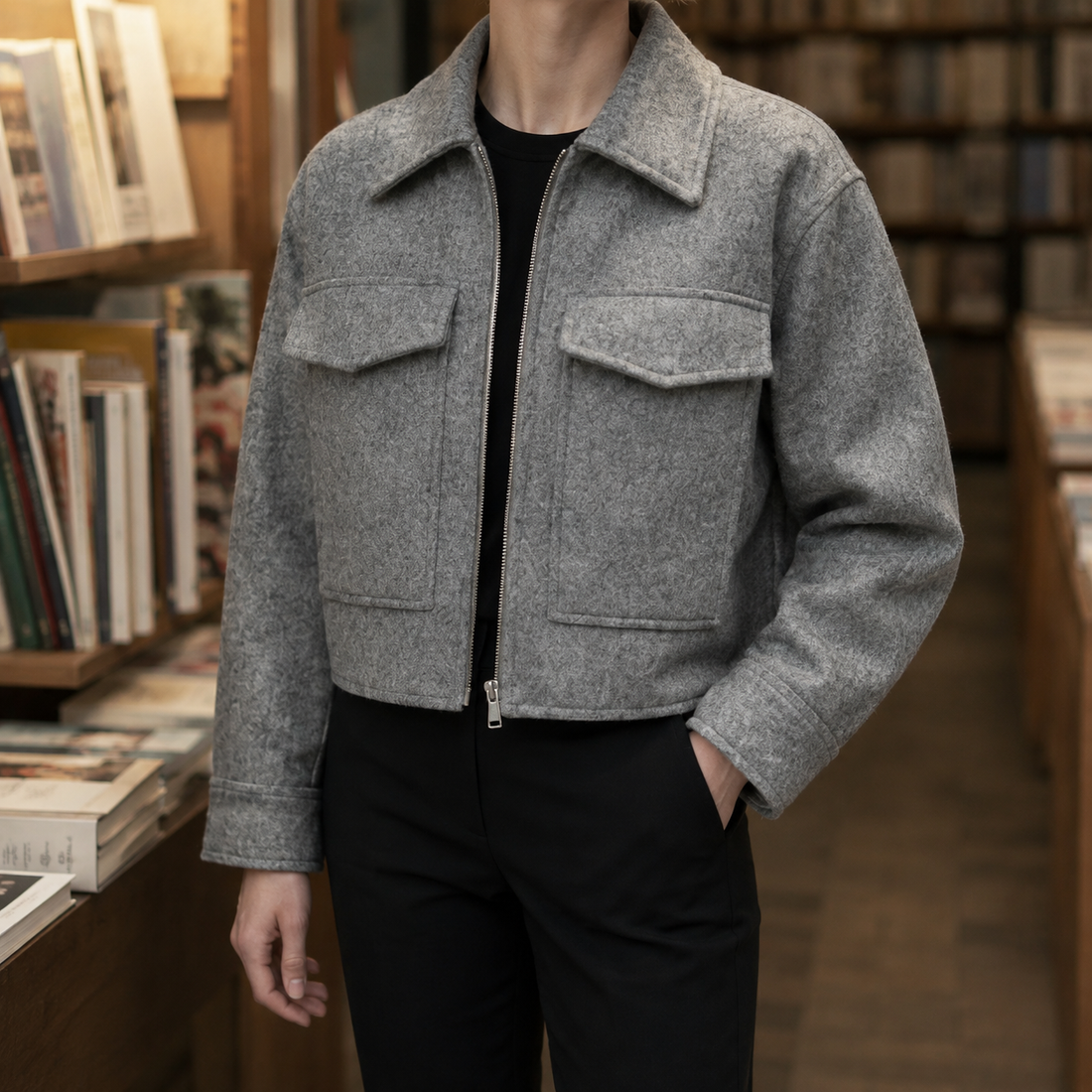 Marina-Jade Boxy Jacket - Gray