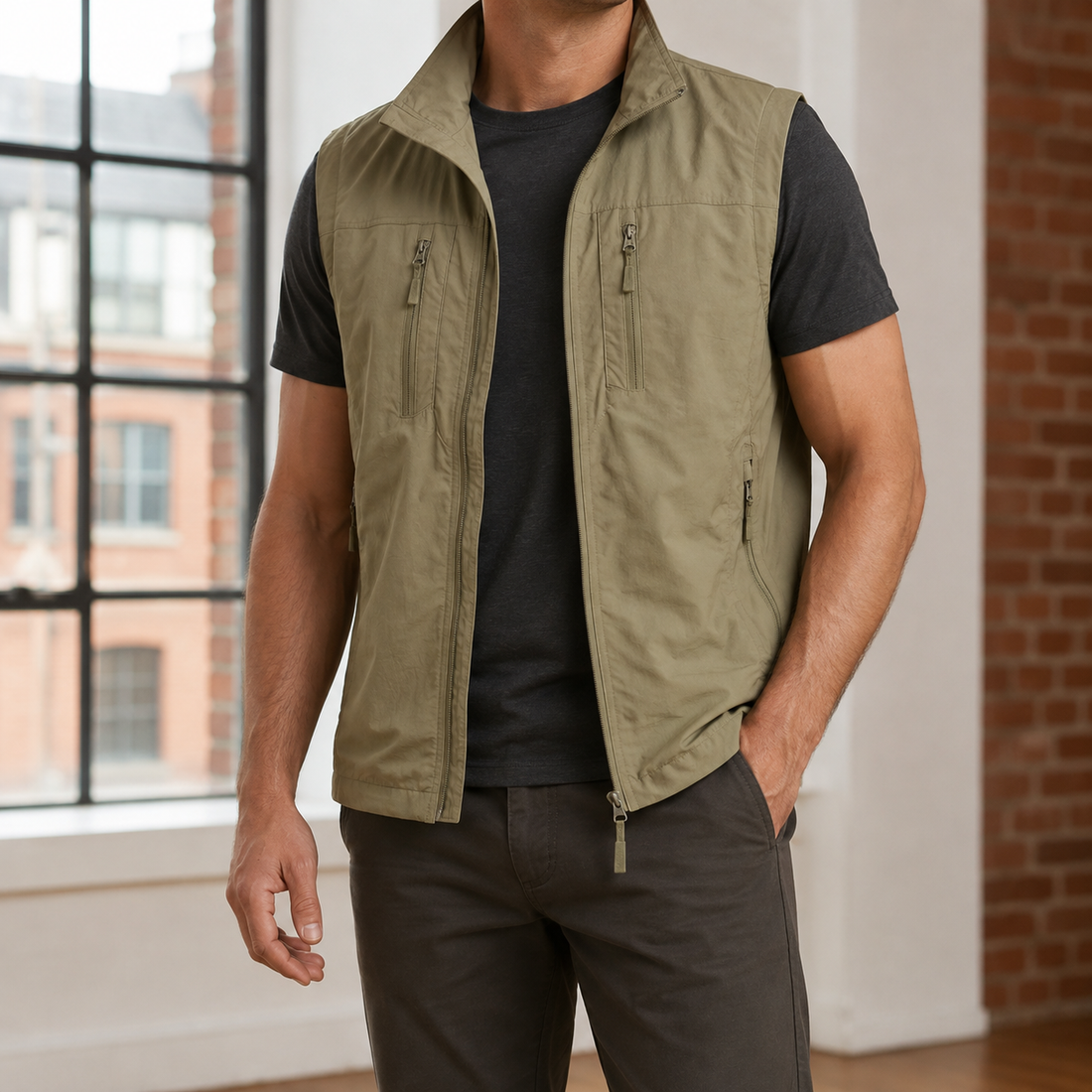 Kit-Wren Utility Vest - Khaki
