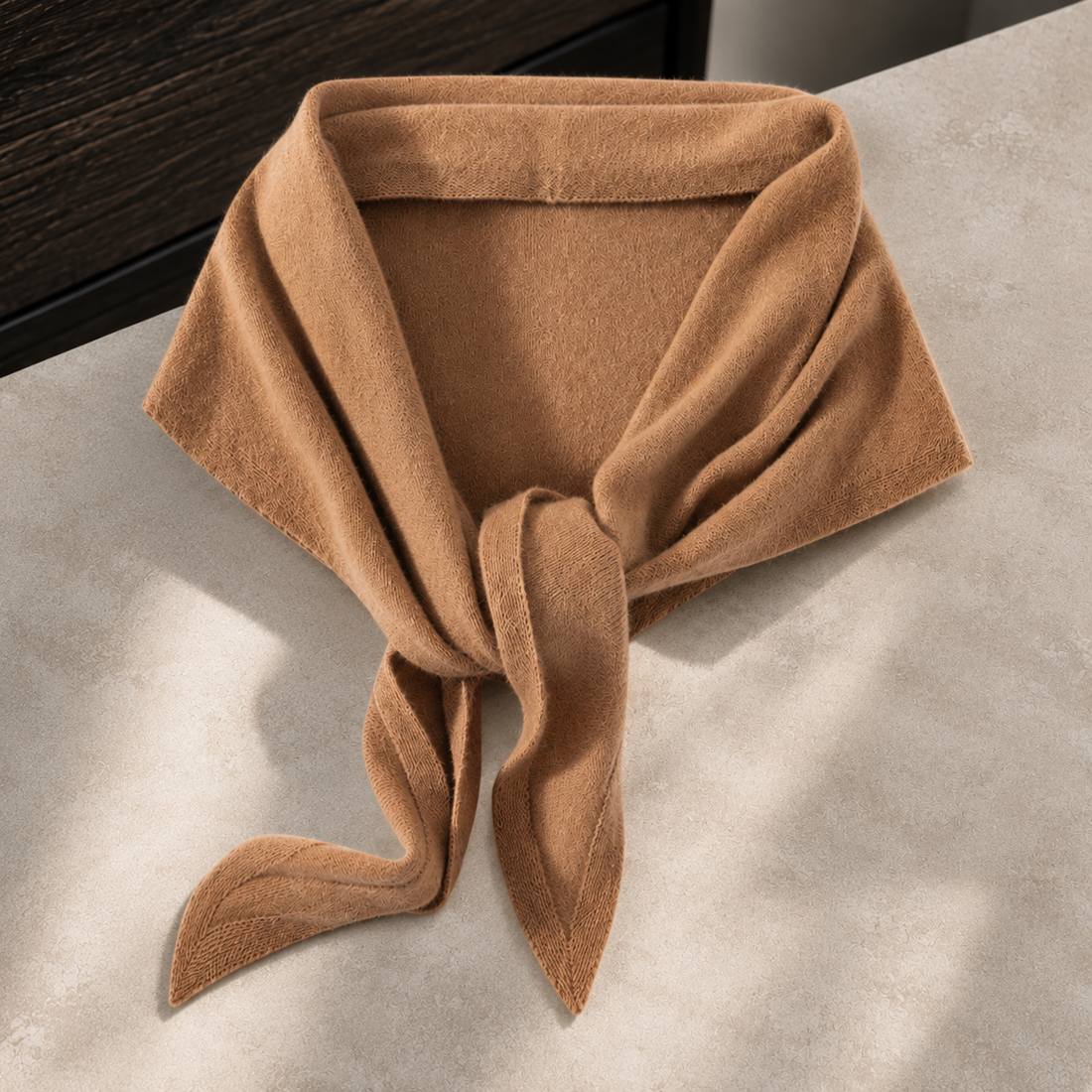 Bianca-Pearl Cashmere Wrap - Camel