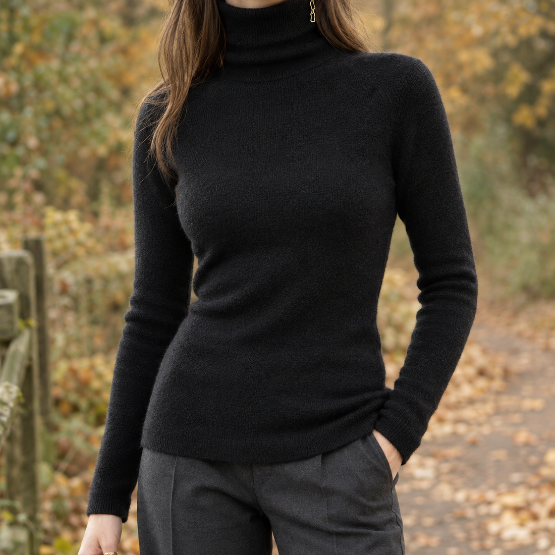 Tatiana-Sage Wool Turtleneck - Black