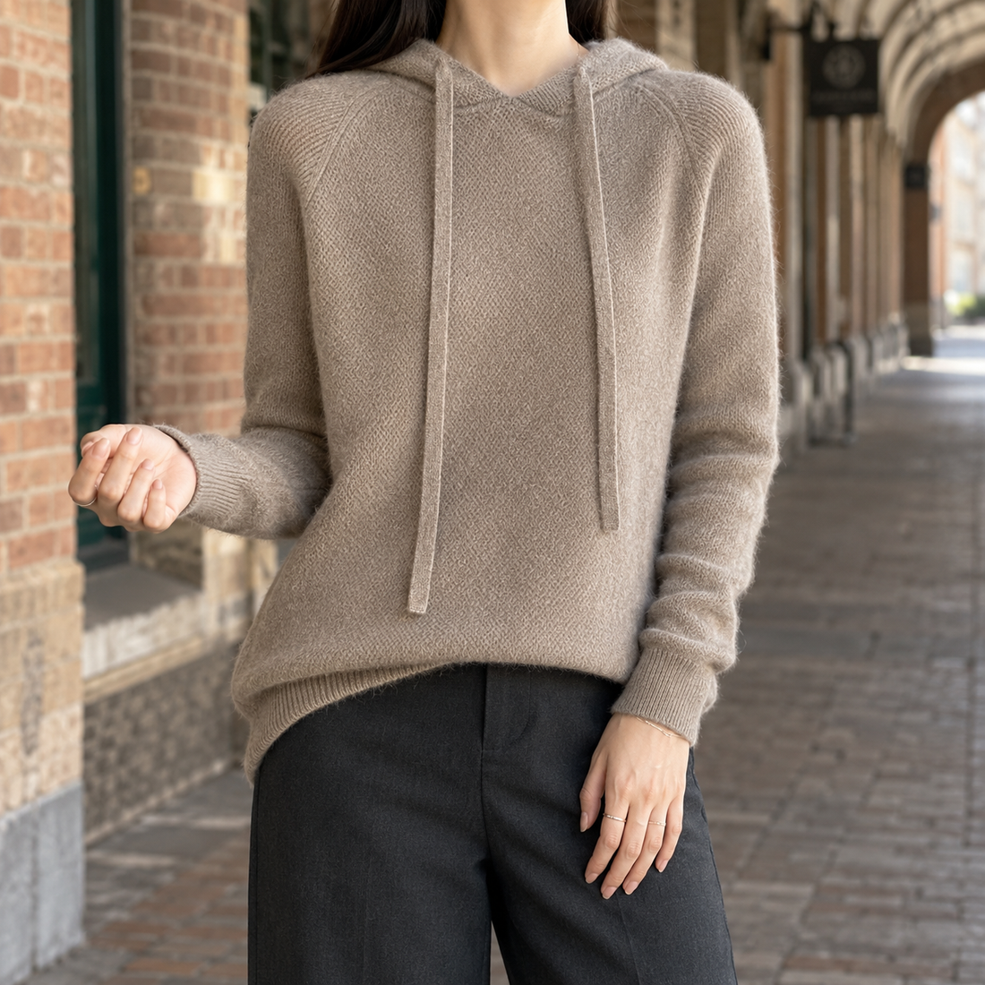 Gabriella-Rose Merino Wool Sweater - Khaki