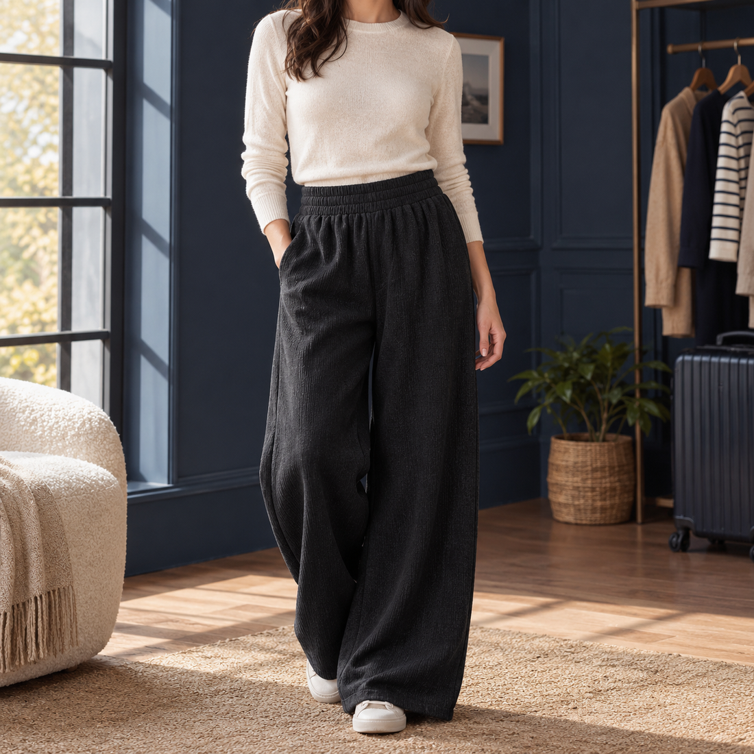 Kelsey Wide Leg Pants - Black