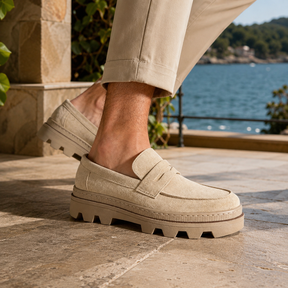 Salvatore Suede Loafers - Beige