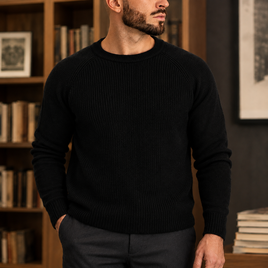 Frederick Raglan Sweater - Black