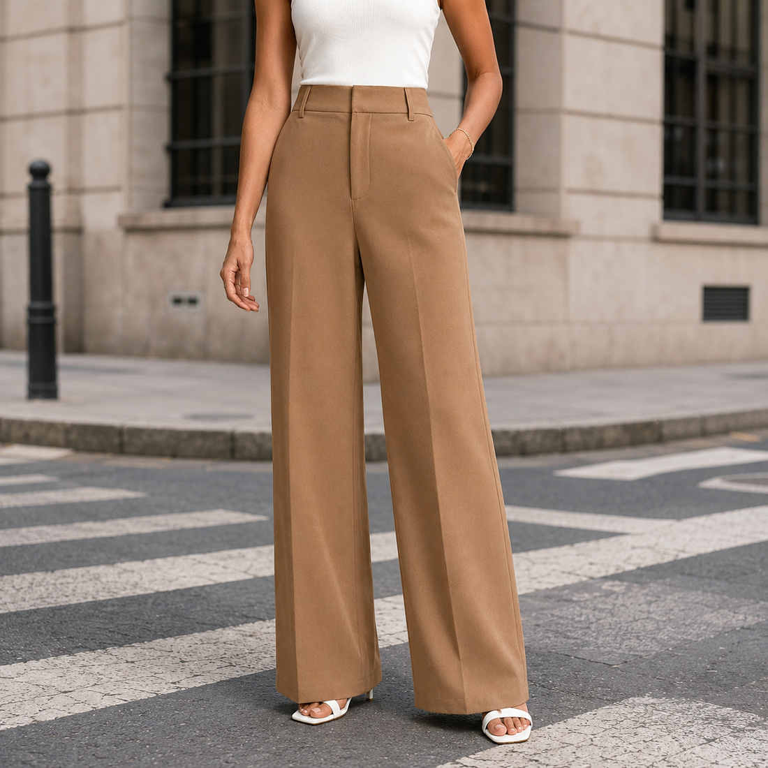 Rosalie-Faye Wide Leg Pants - Camel