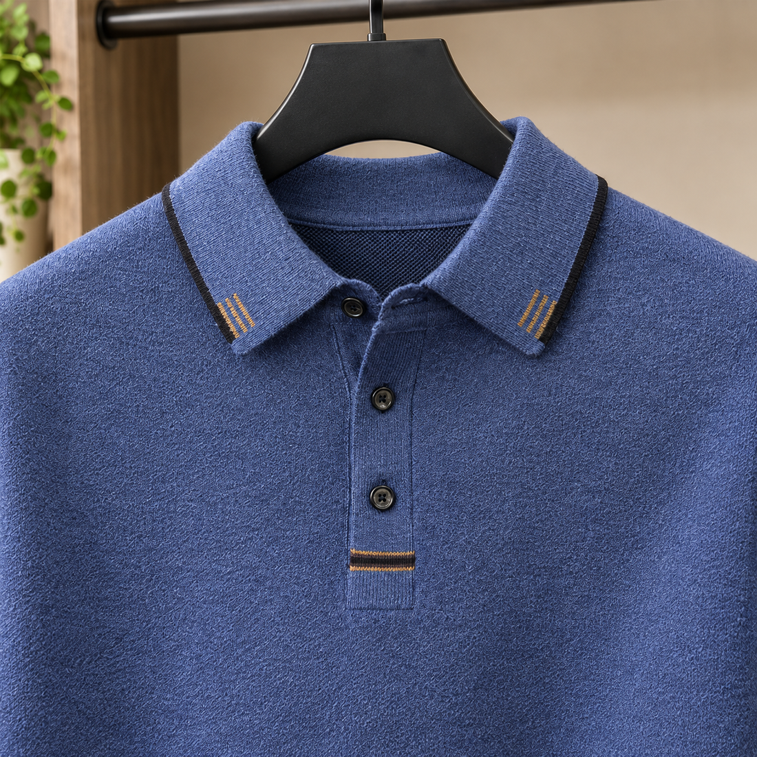 Brett Tipped Polo Sweater - Lead Product Detail