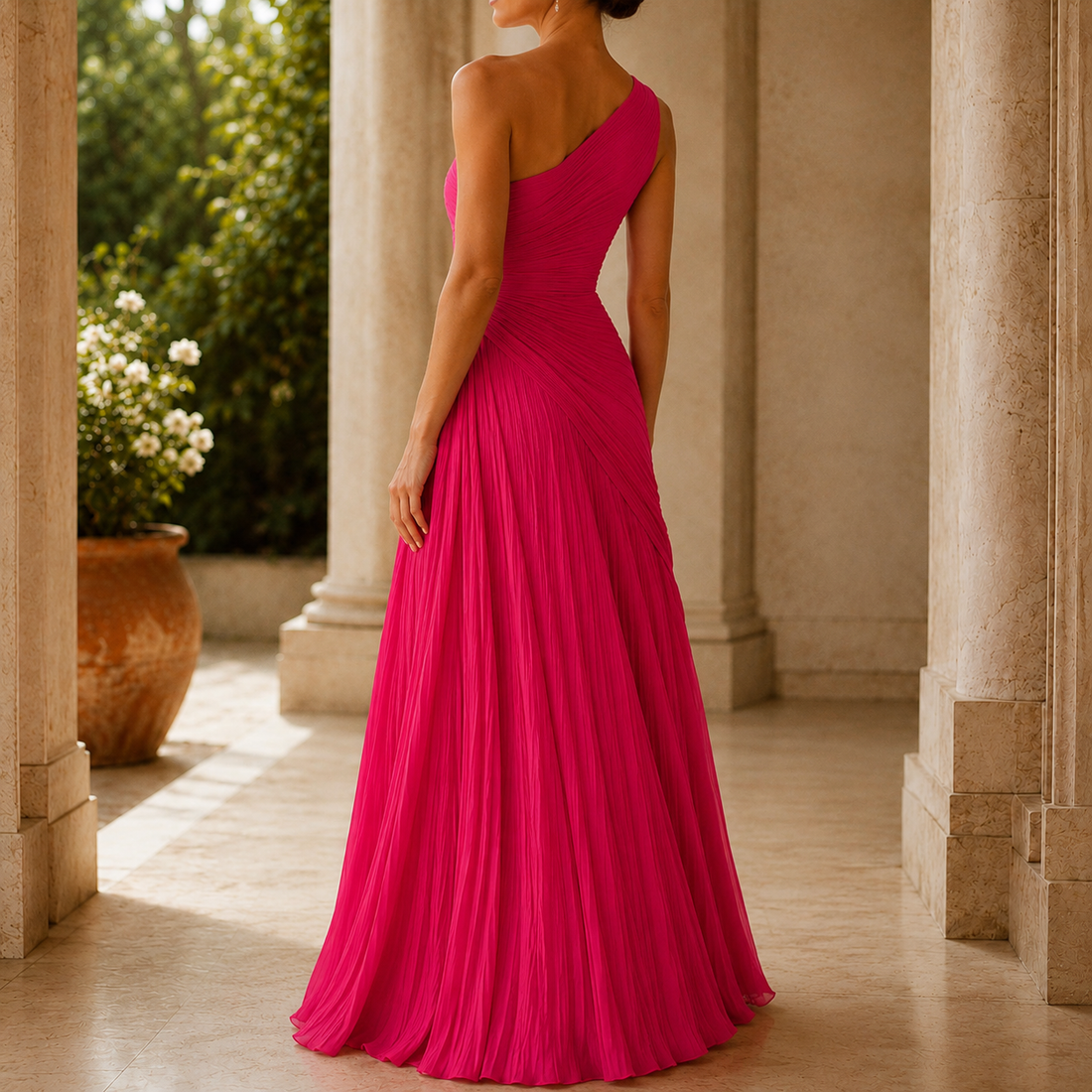 Agnes One Shoulder Dress - Lead Alternate View