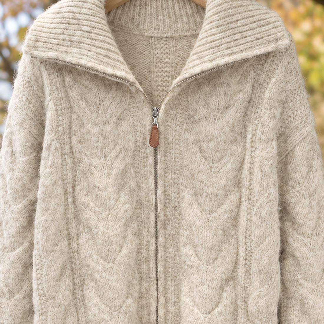 Sibylla-Skye Cable Knit Jacket - Lead Product Detail