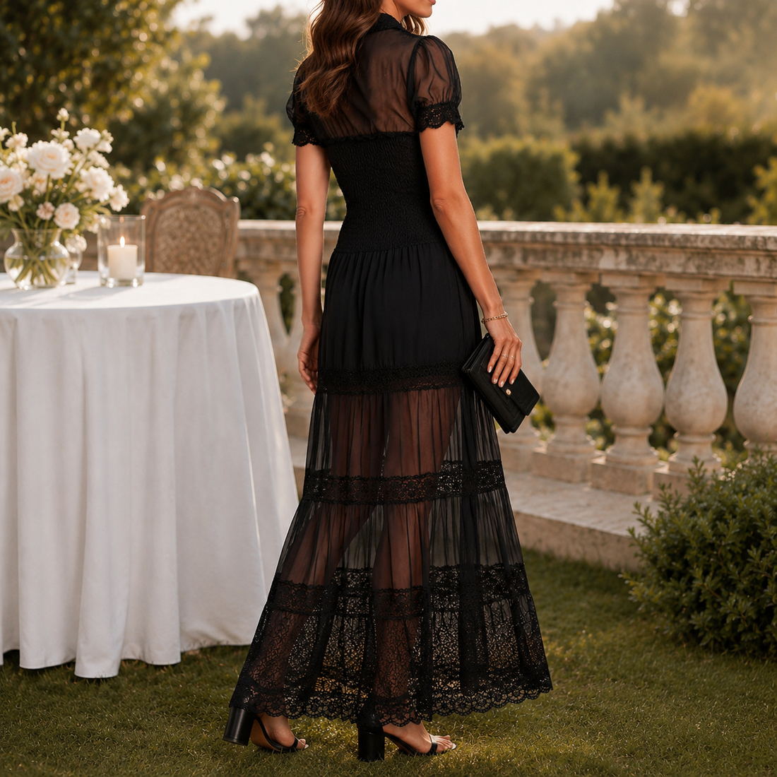 Nerissa Lace Maxi Dress - Lead Alternate View