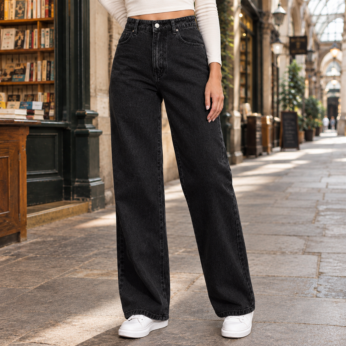 Ardith-Jade Wide Leg Jeans - Lead Product Detail