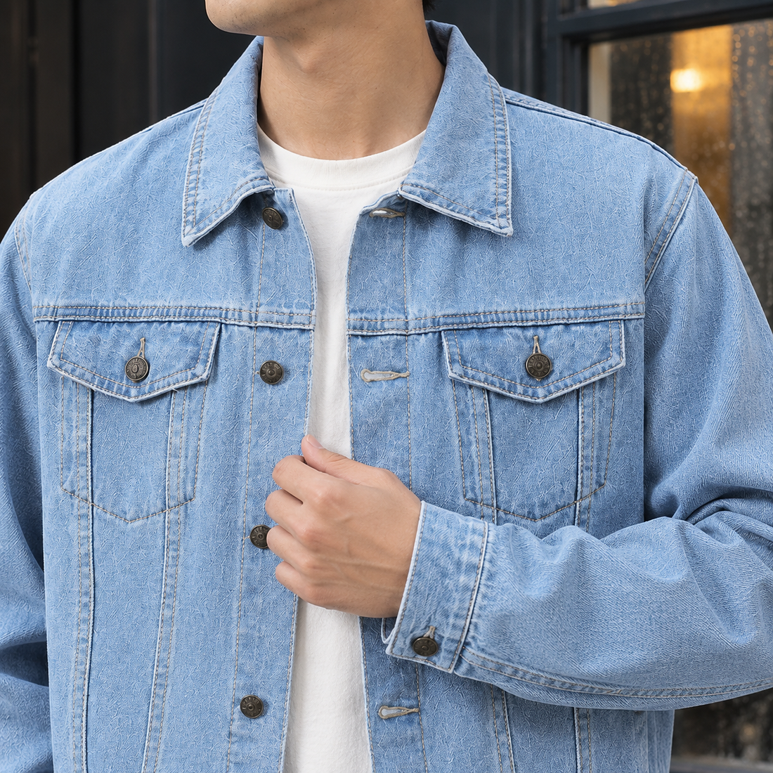 Olivier-York Washed Denim Jacket - Lead Product Detail