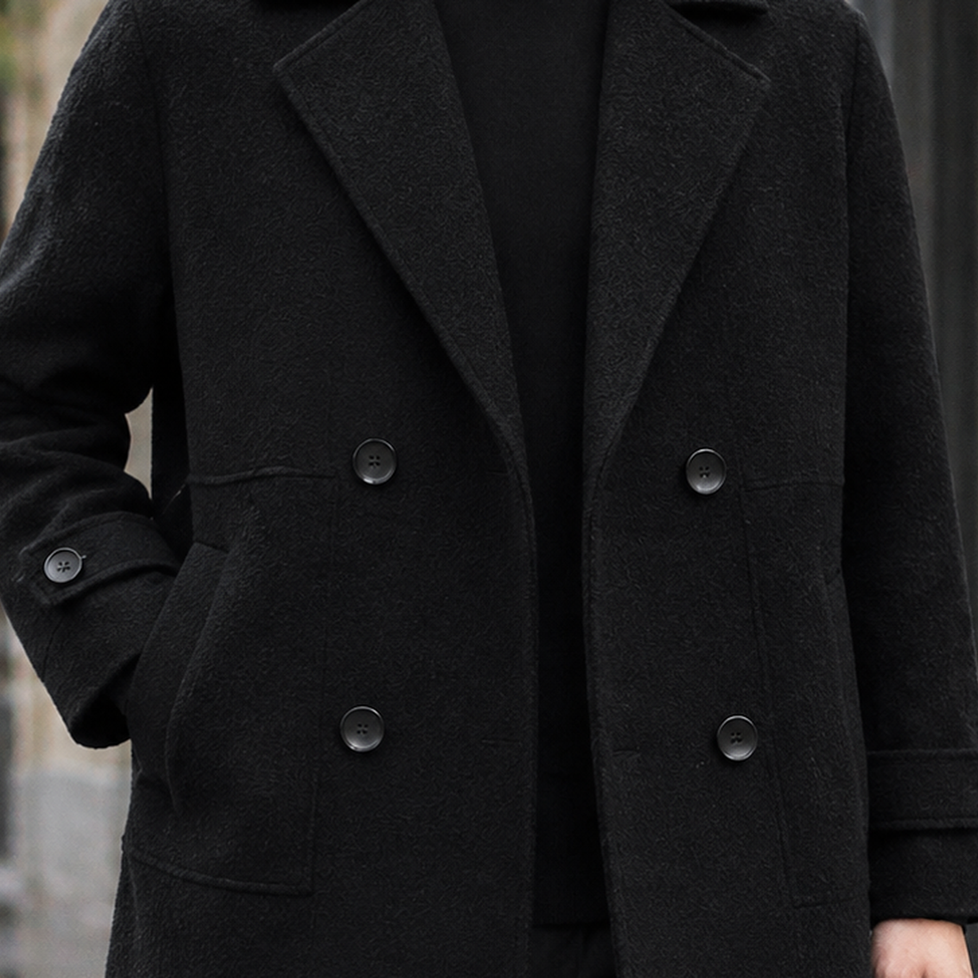 Christian-Wren Double Breasted Coat - Lead Product Detail