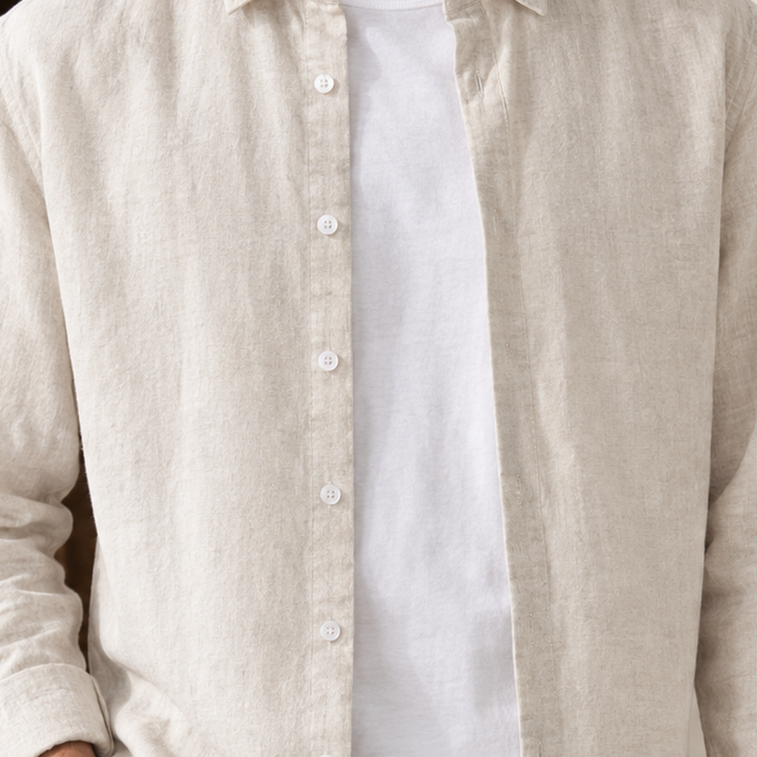 Blaise-Grey Linen Shirt - Lead Product Detail