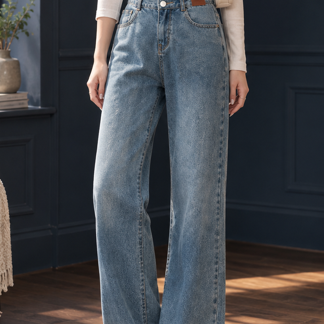 Fenna-Pearl Wide Leg Jeans - Lead Product Detail