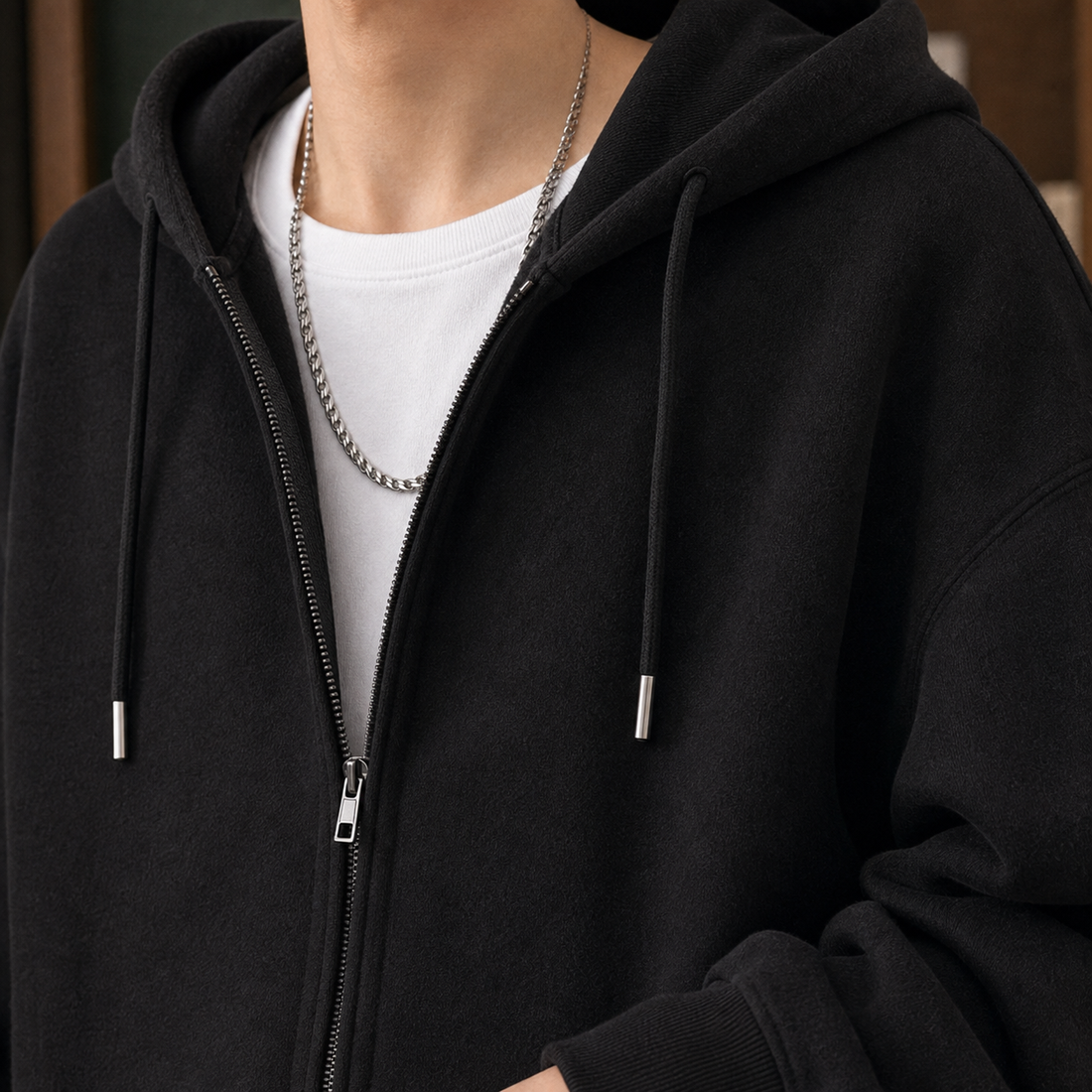 Leo-West Zip Hoodie - Lead Product Detail