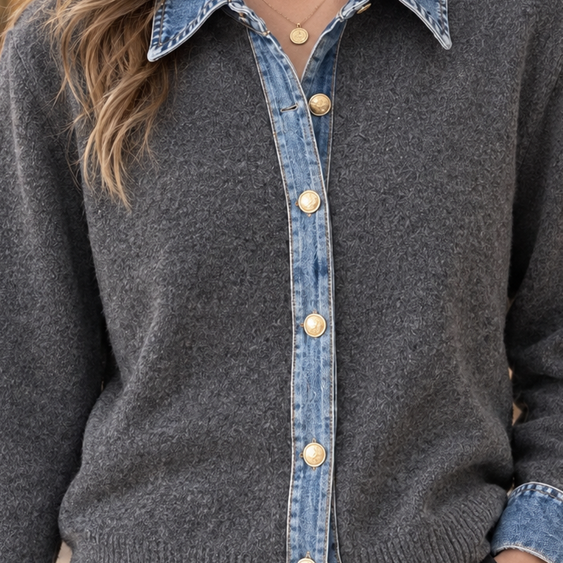 Esther-Belle Denim Cardigan - Lead Product Detail