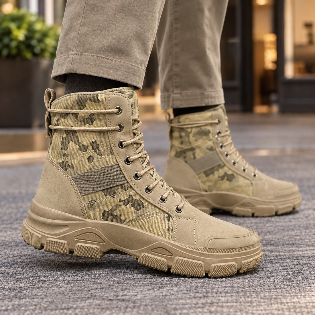 Gradara Camouflage Boots - Lead Product Detail