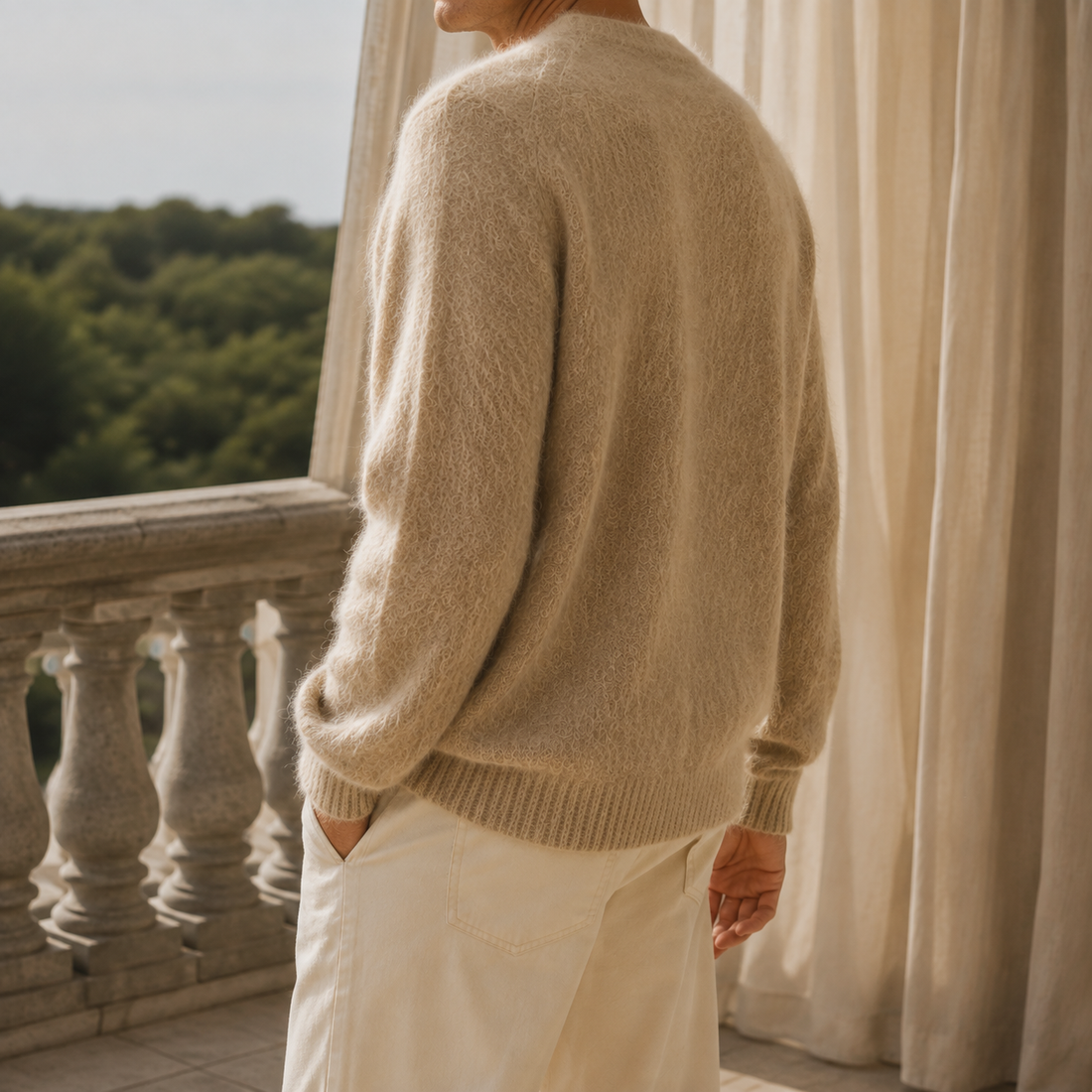 Rupert V Neck Sweater - Lead Alternate View
