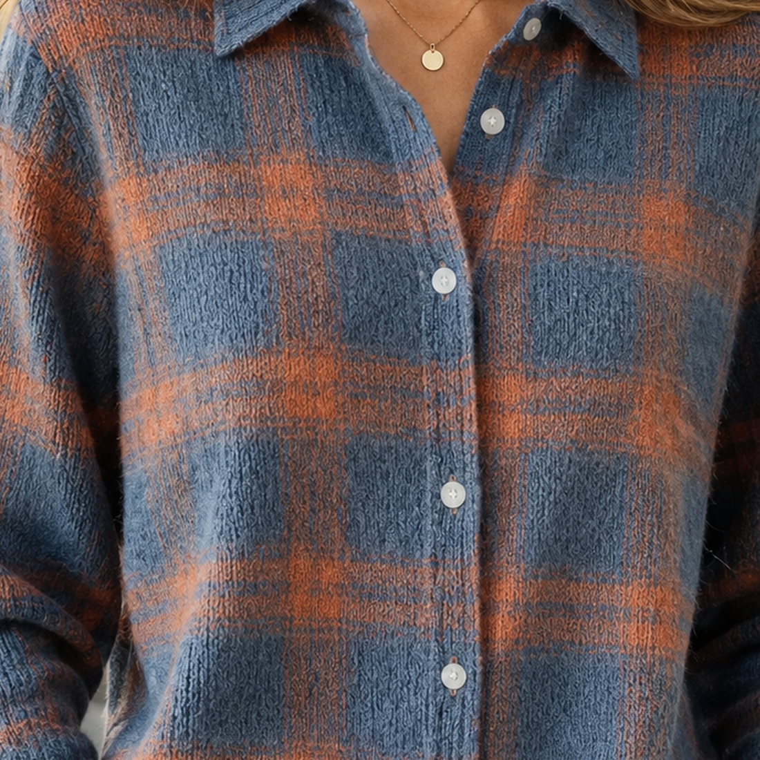 Gillian-Claire Collared Knit Cardigan - Lead Product Detail