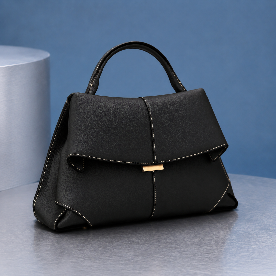 Bernardi Sculpted Handbag - Lead Alternate View